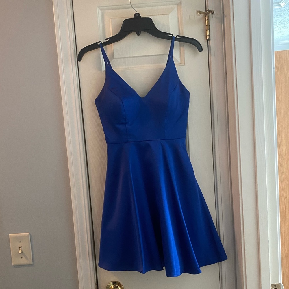 royal blue mini dress